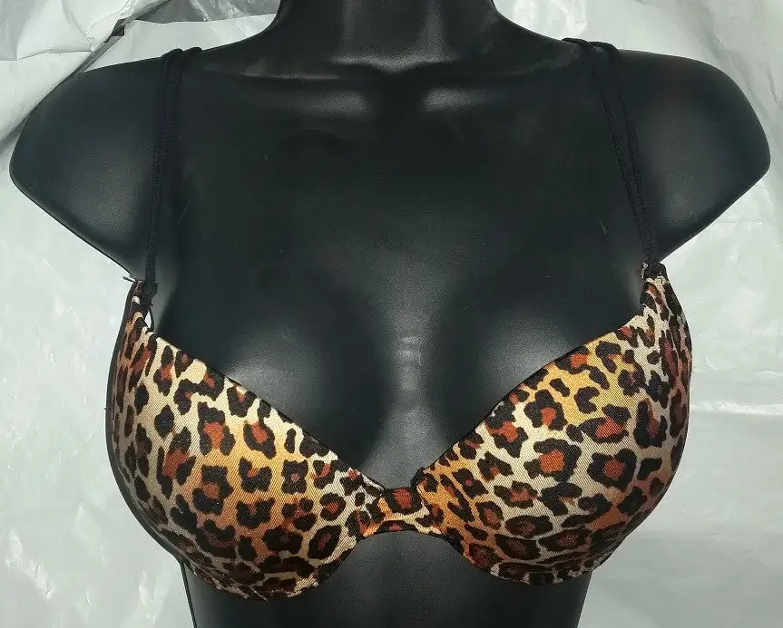 Leopard Print Padded Push Up Bra