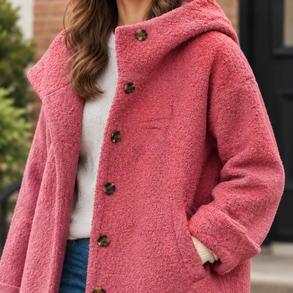 Single-Breasted Hooded Longline Coat