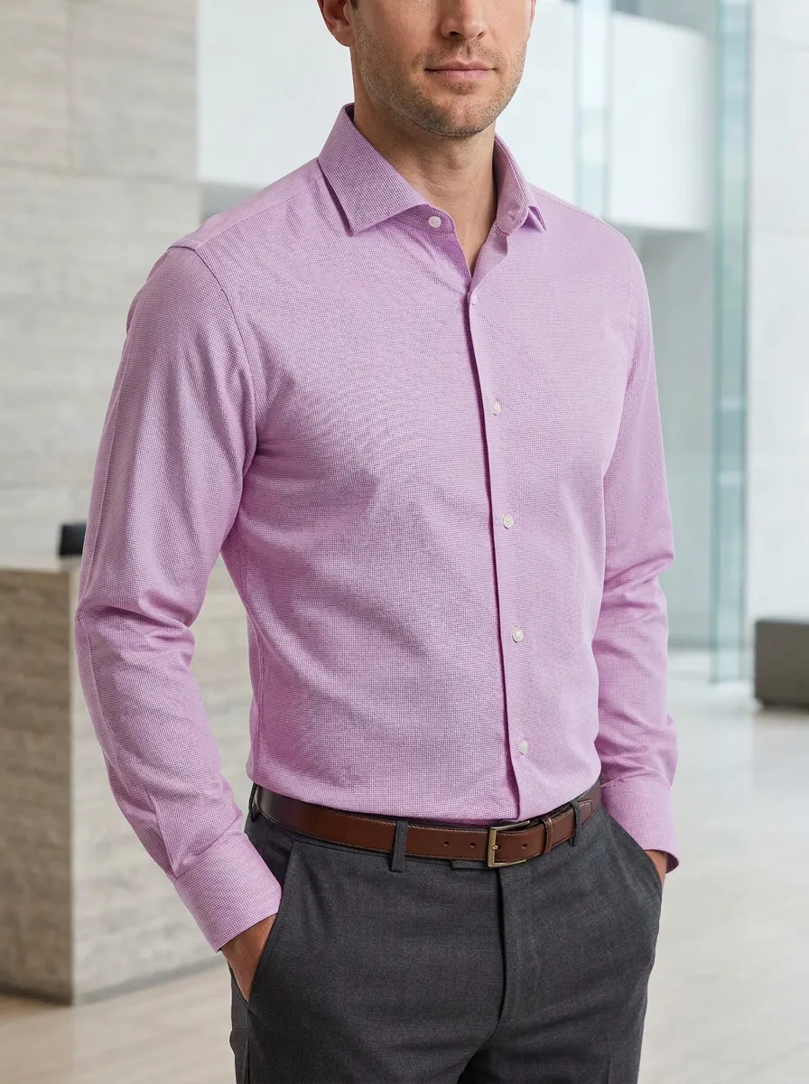 Men's Micro-Check Dress Shirt