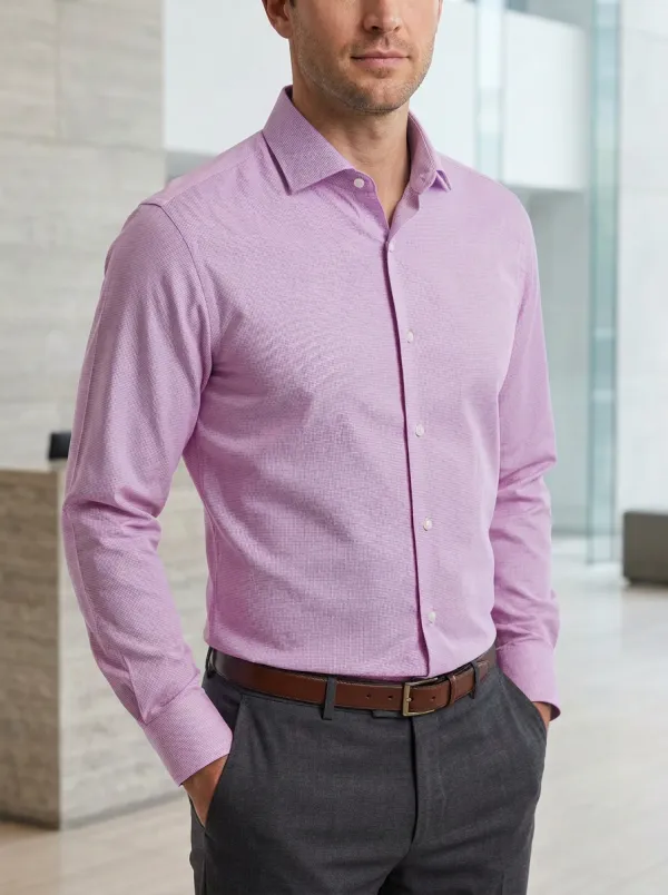 Men's Micro-Check Dress Shirt