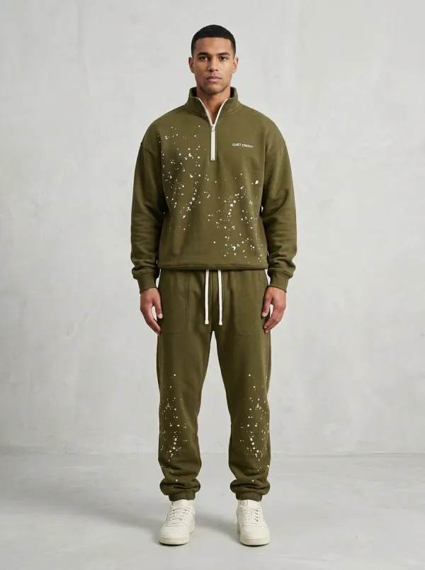 Men's Streetwear Paint Splatter Print Jogger Set