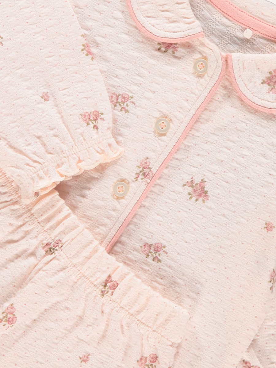Pink Ditsy Floral Shirt Pyjamas detail 1