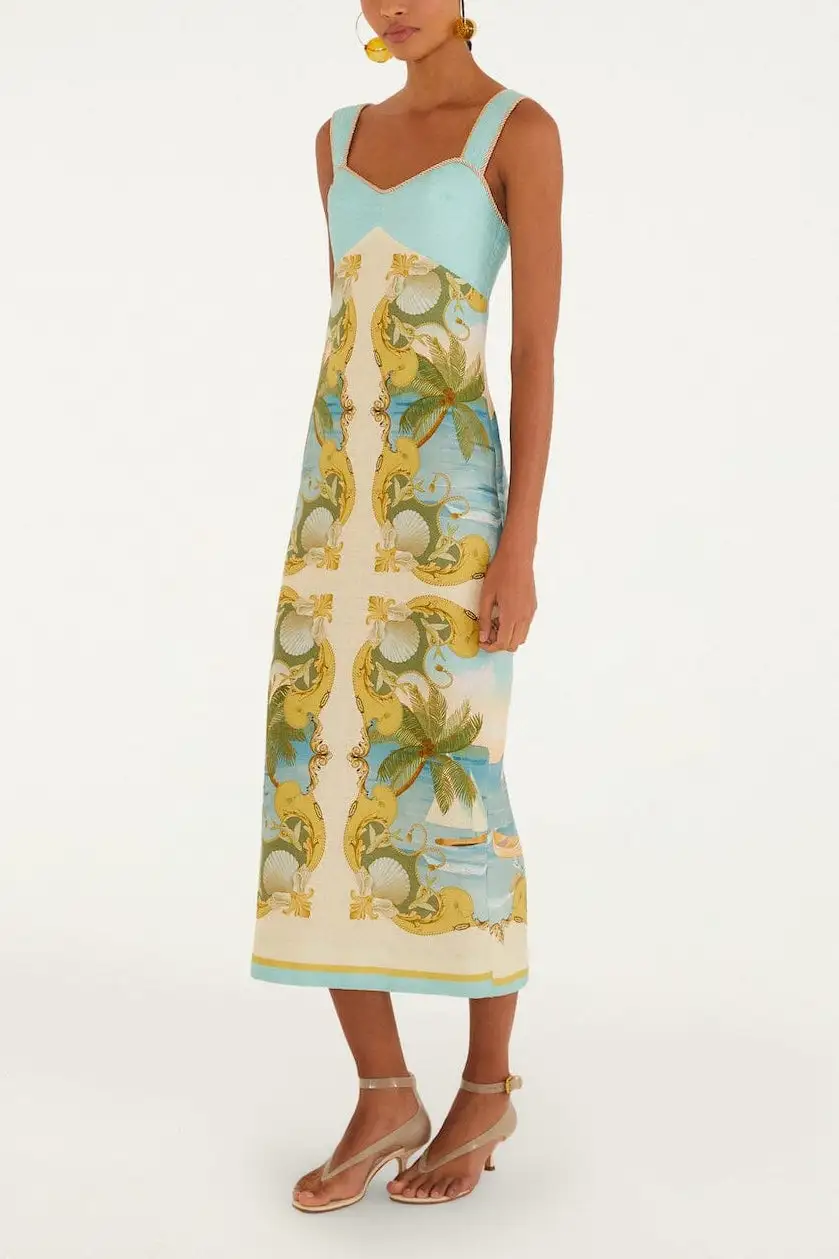 Linen Blend Maxi Dress