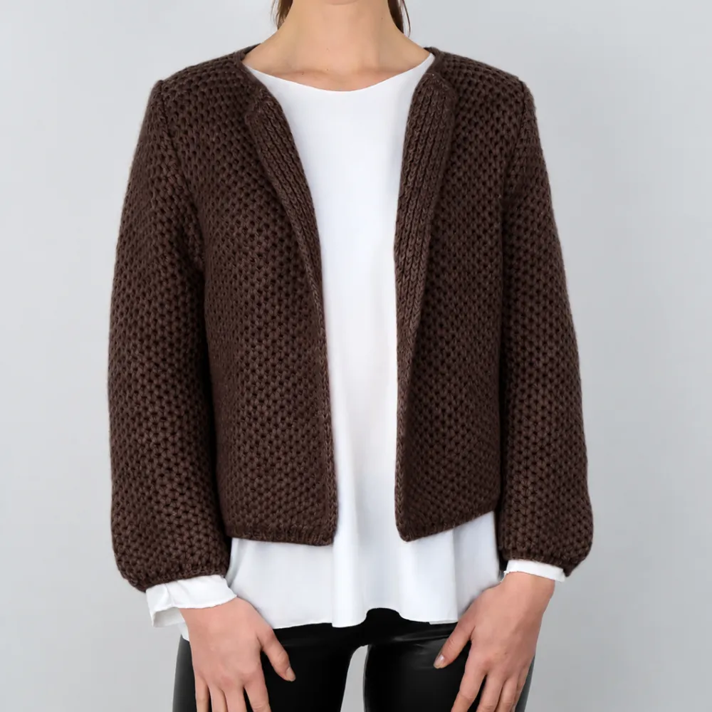 Classic Mohair Wool Longline Relaxed Fit Cardigan