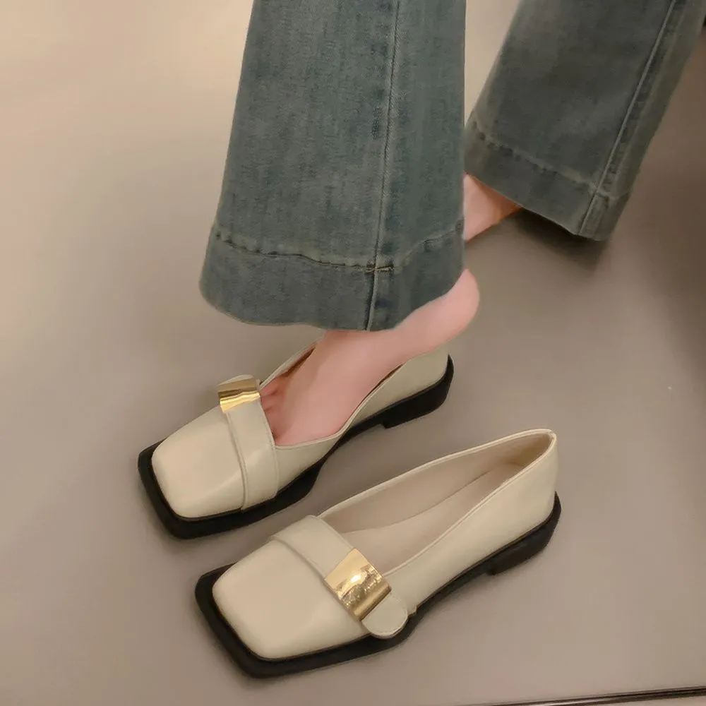 Buckle Strap Slip On Loafers