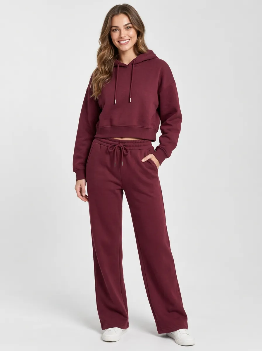 Women's Hooded Cropped Jogger Set
