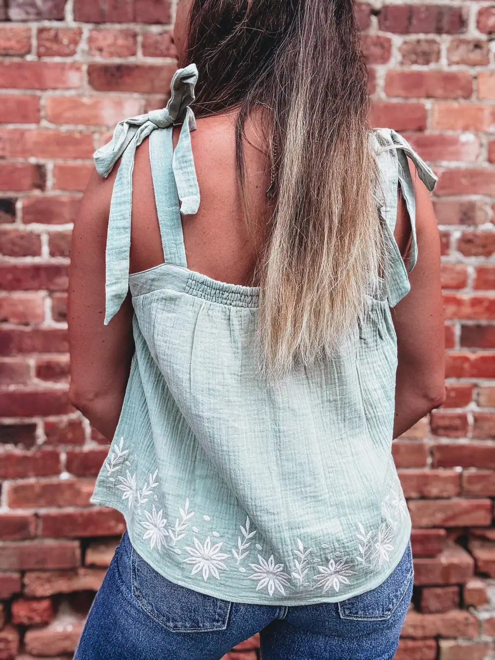 Woven Floral Print Tank Top