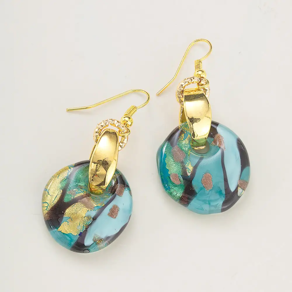 Sculpted Glass Drop Earrings