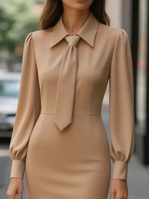 Drape Long Sleeve Dress