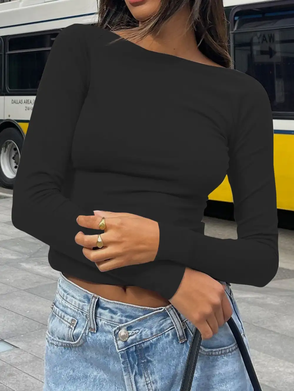 Slim Fit Long Sleeve Layering Top