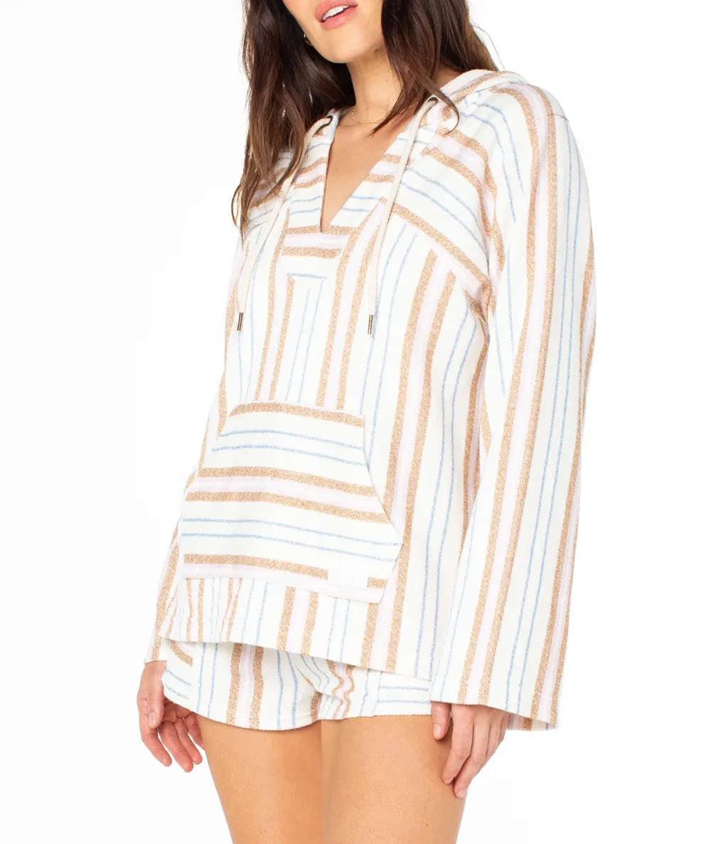 Striped Print Hooded Sweatshirt