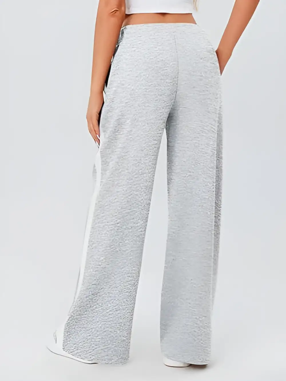 Relaxed Side Striped Wide Leg Pants