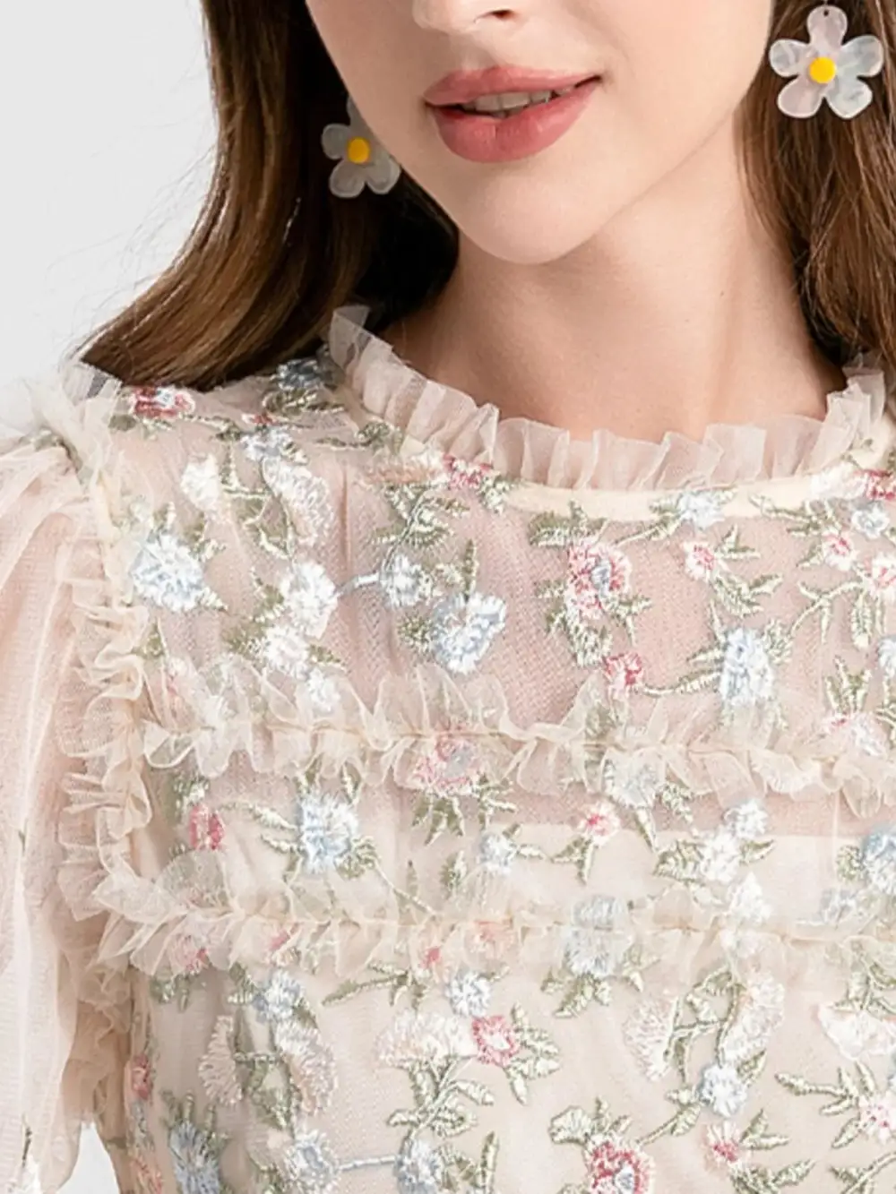 Floral Tulle Maxi Dress
