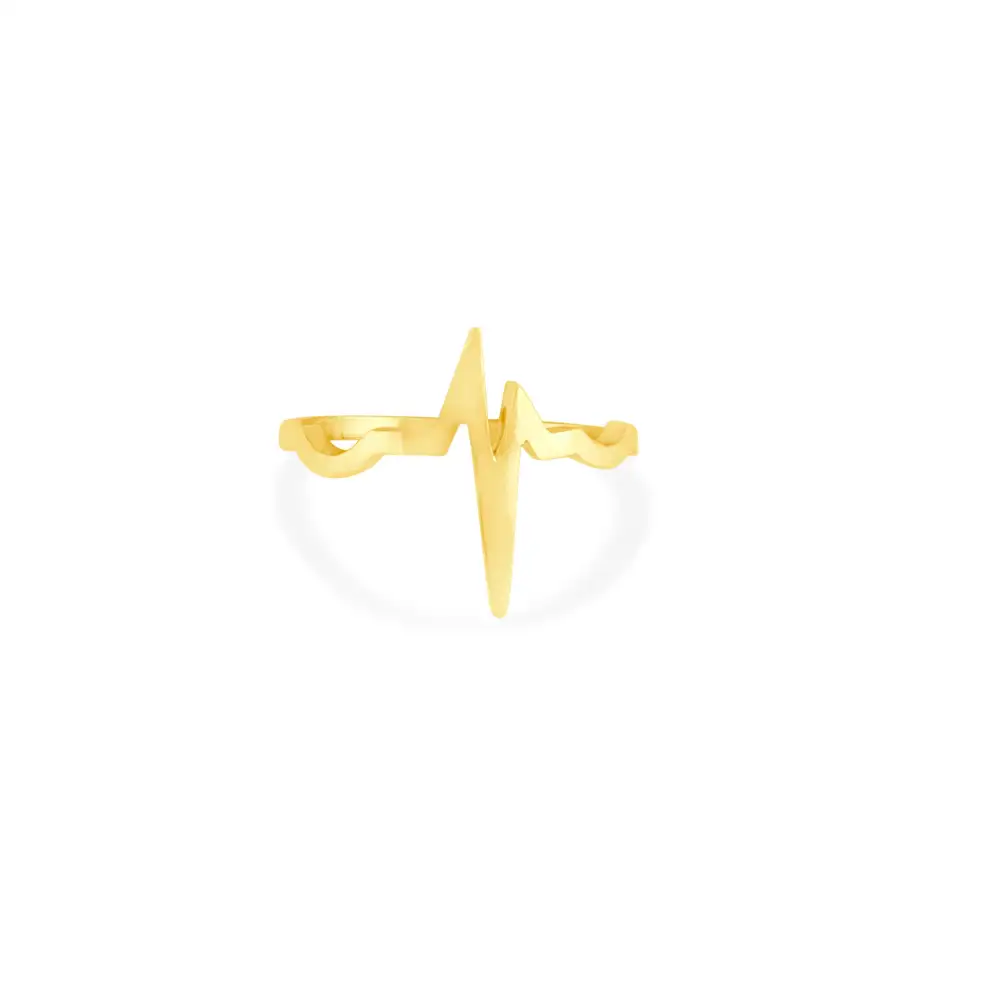 Open Heart Modern Brass Ring
