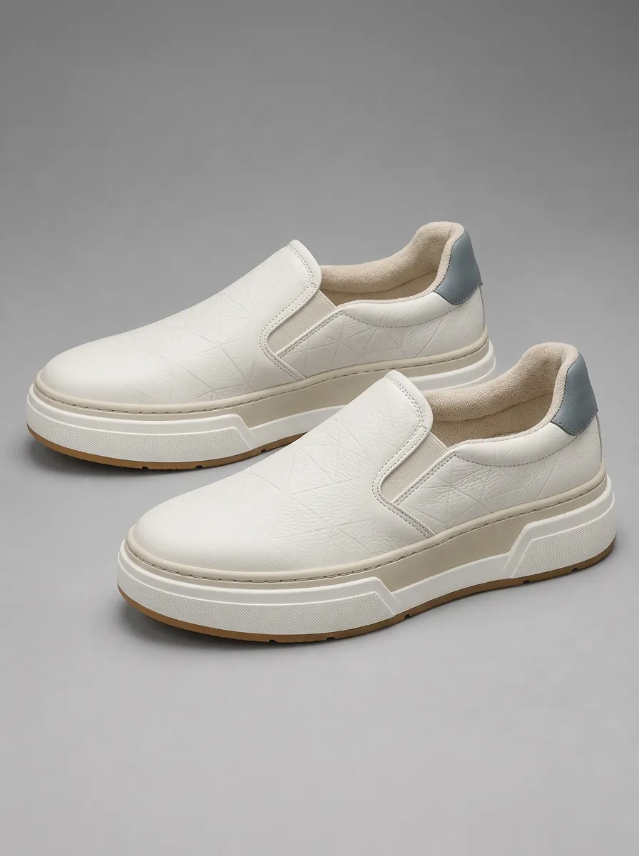 Men's Minimalist Geometric Pattern Embossed Skate Shoes