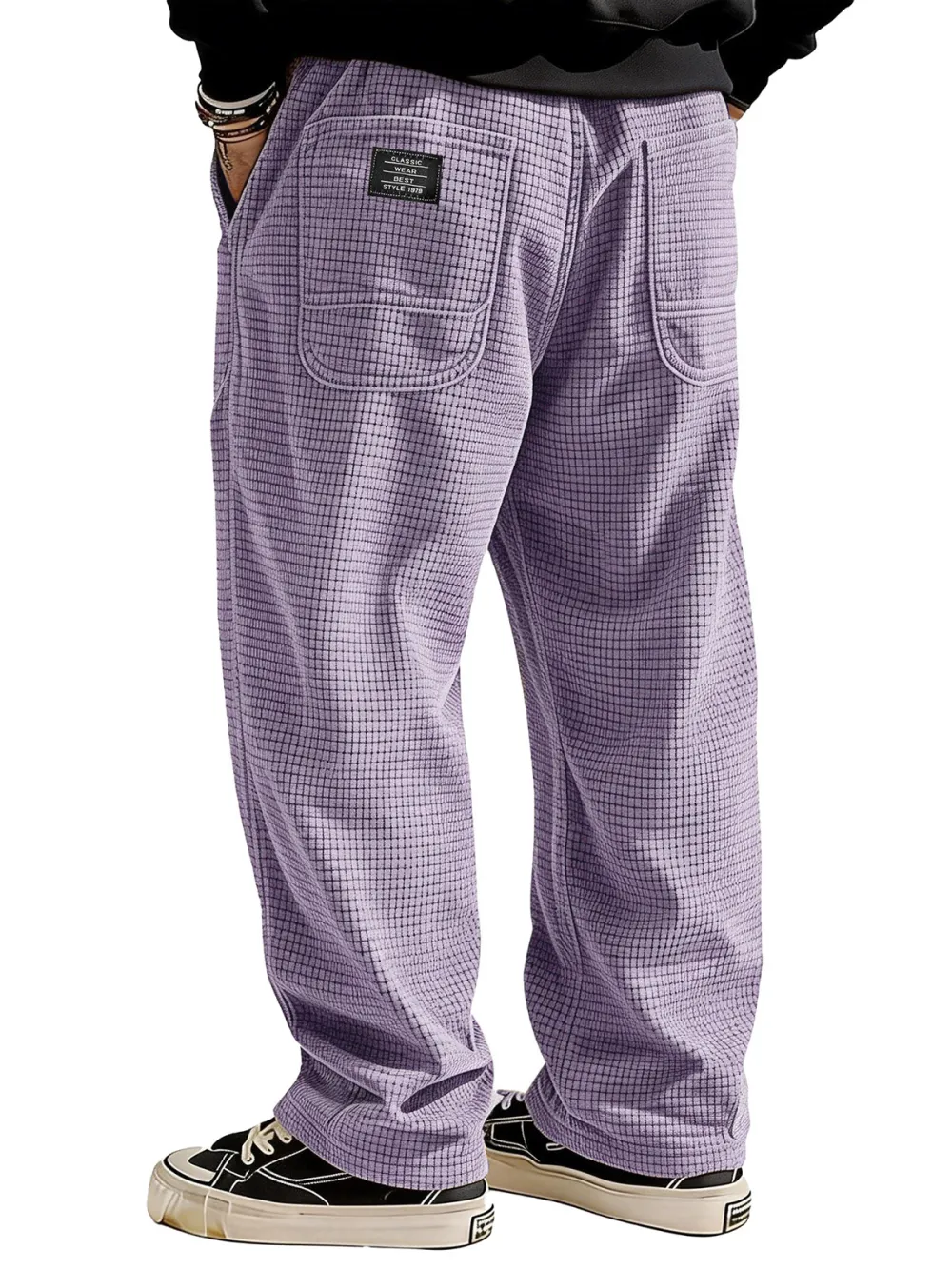 Tailored Textured Knit Pocket Relaxed Pants