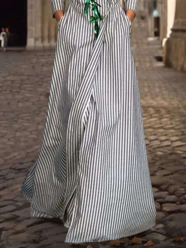 Neck Shirt Maxi Dress