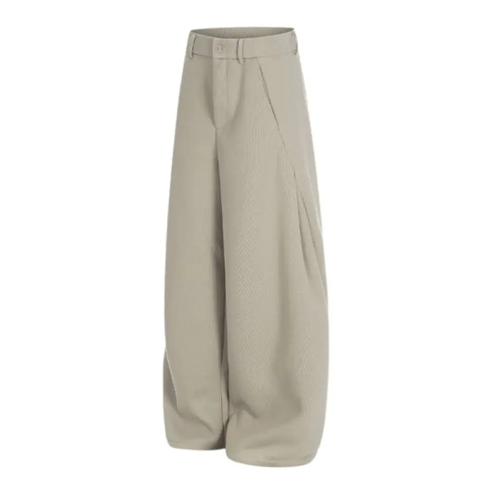 Loose Fit Wide Leg Pleated Men's Casual Pants