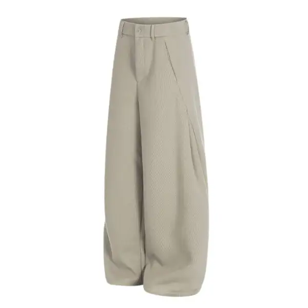 Loose Fit Wide Leg Pleated Men's Casual Pants