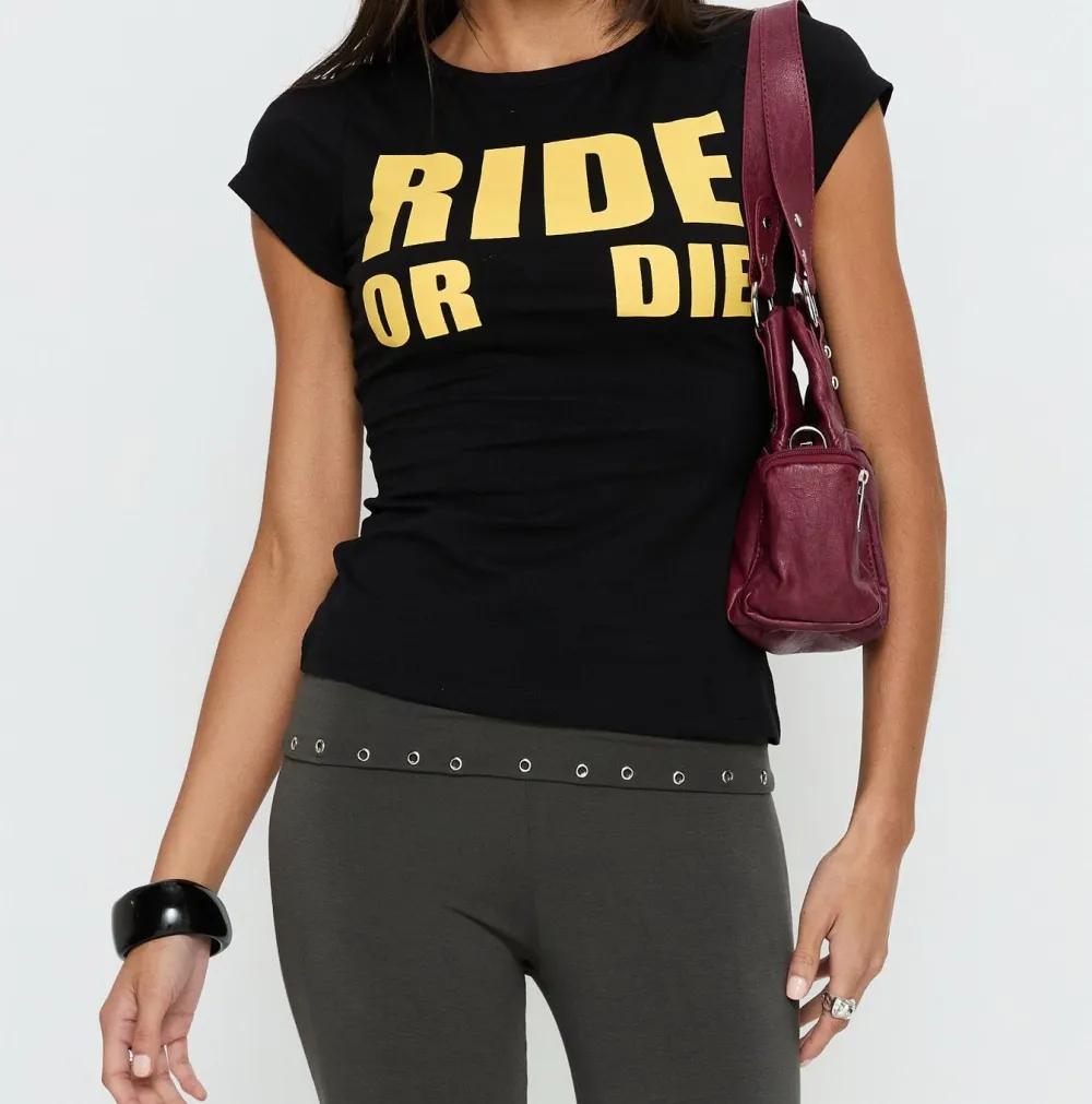 Black and Yellow Relaxed Graphic Tee