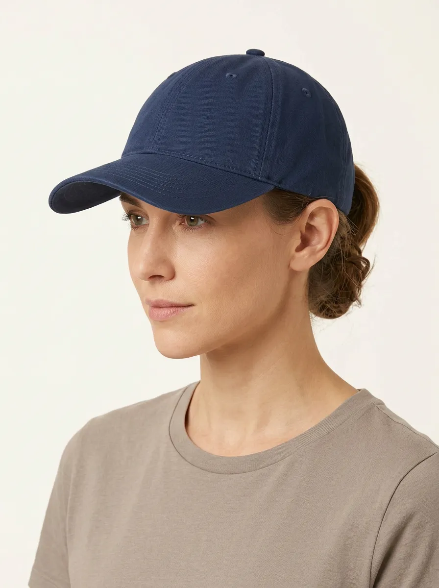 Unisex Minimalist Solid Navy Baseball Cap