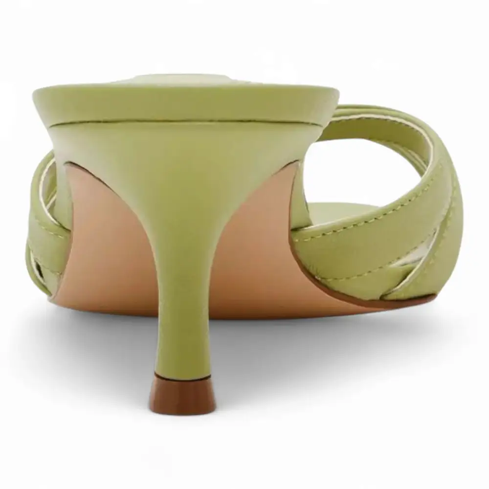 Cary Strappy Kitten-Heel Mule Sandals
