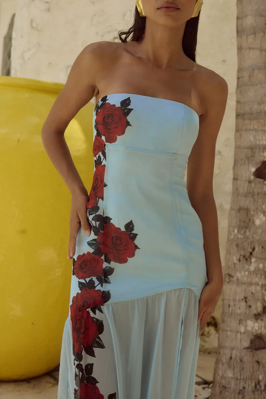 Floral Print Side Slit Maxi Dress