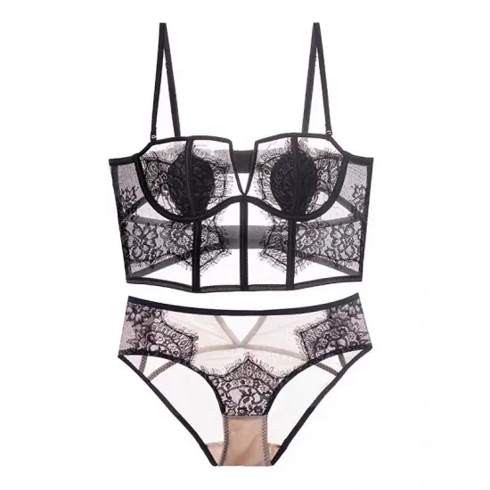 Classic Backless Lace Bra Panty Set
