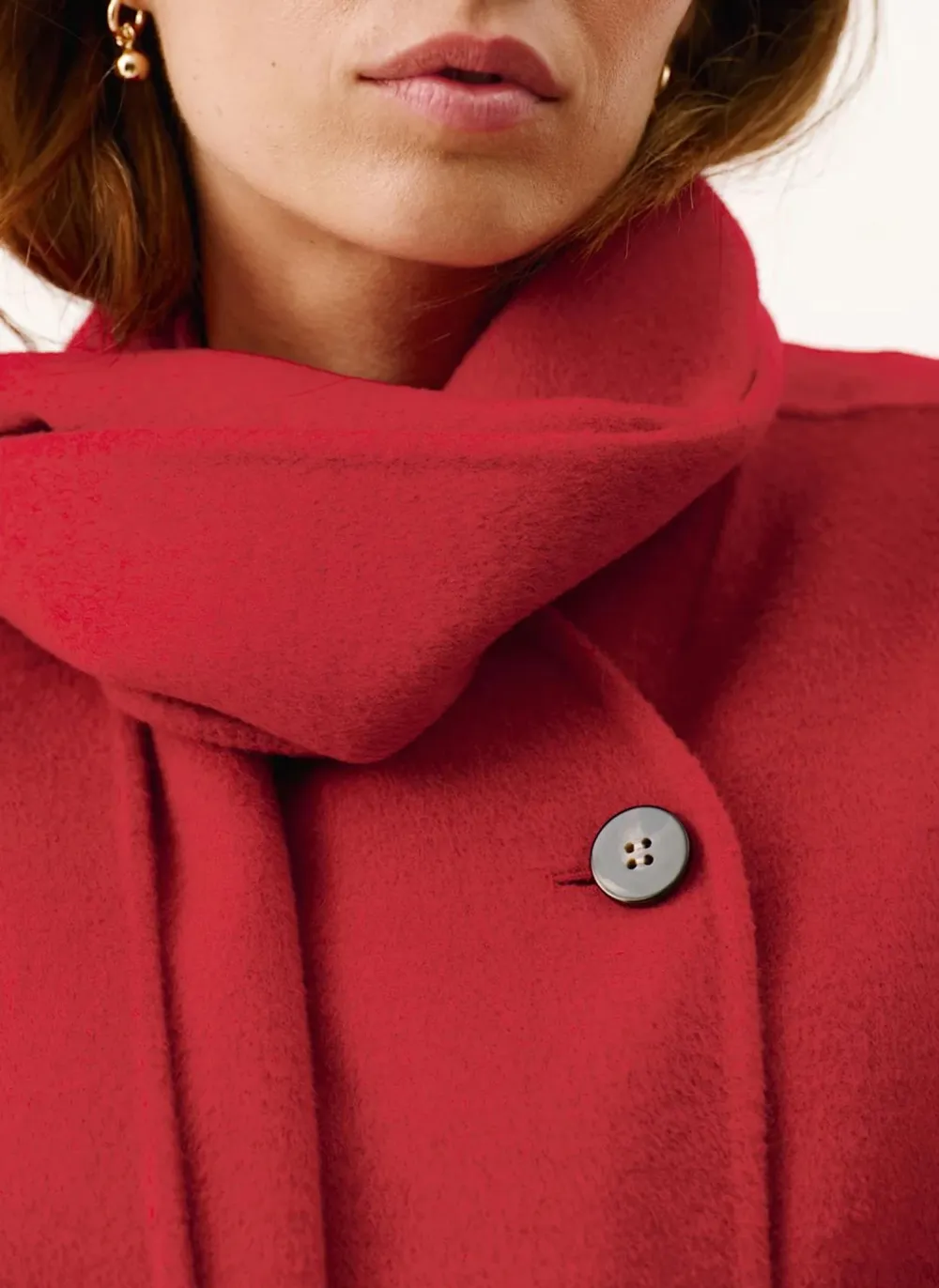 Casual Style Blend Hand Finished Scarf Coat