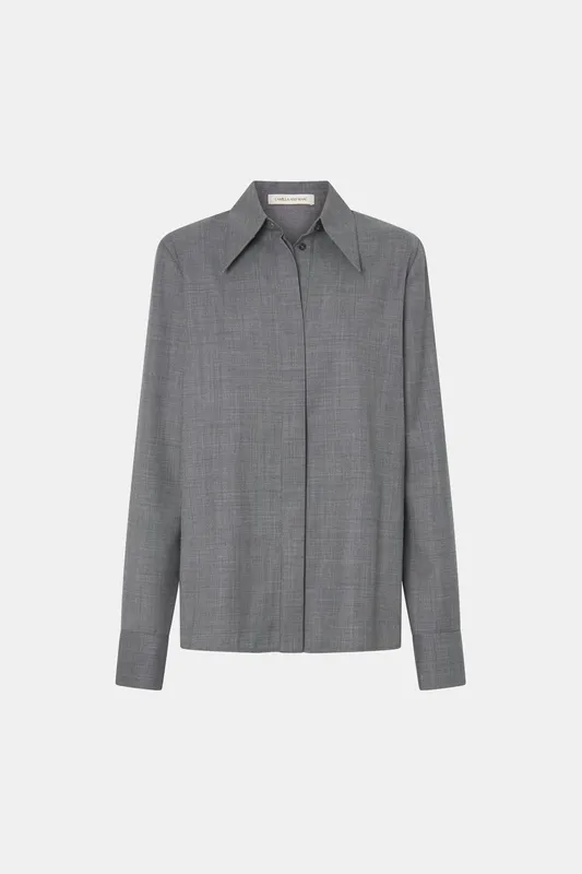 Charcoal Clean Button Shirt