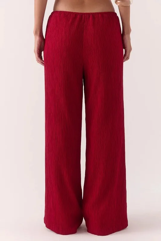 Raspberry Straight-Leg Pants