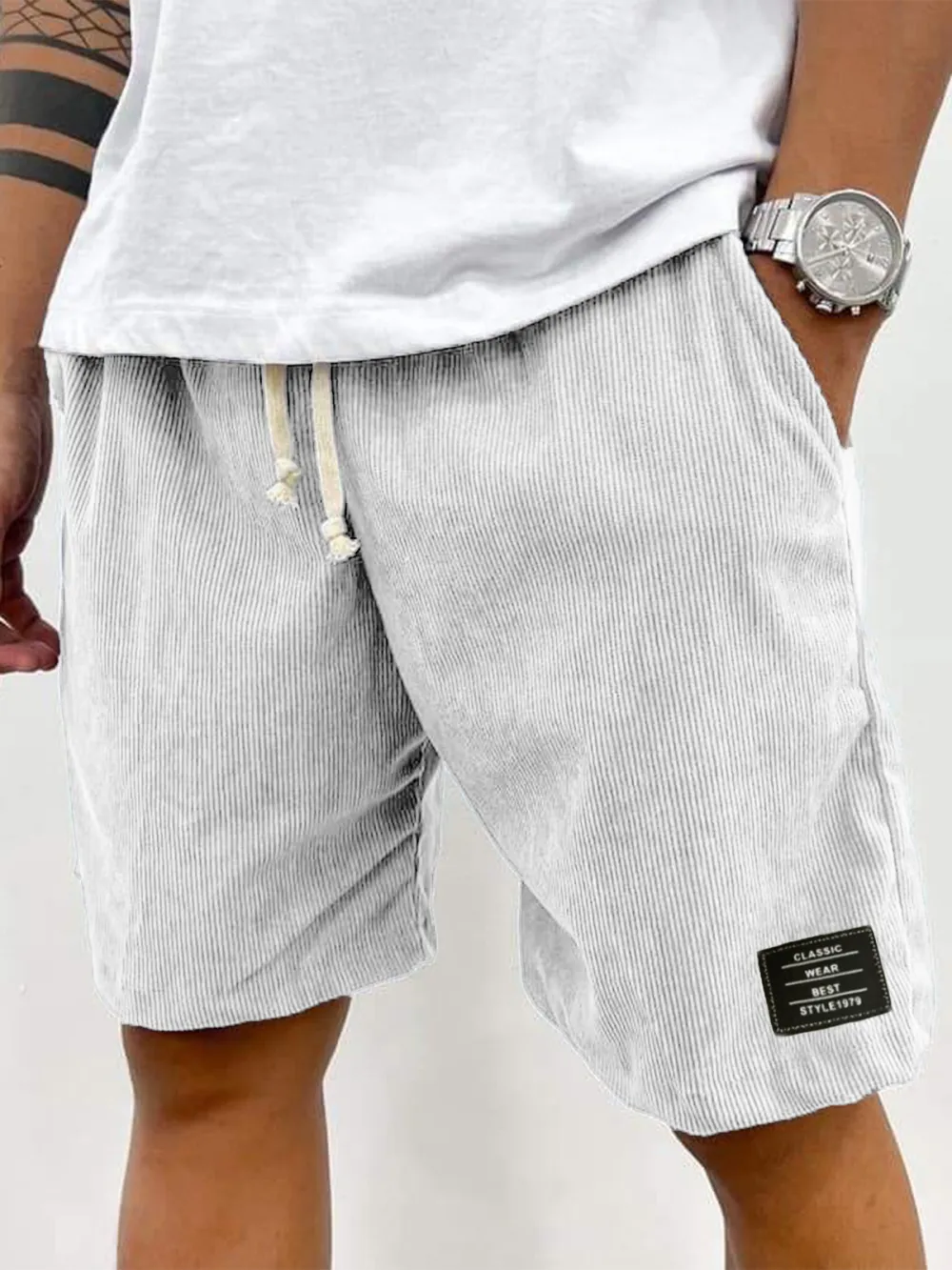 Tailored Corduroy Seamed Detail Shorts