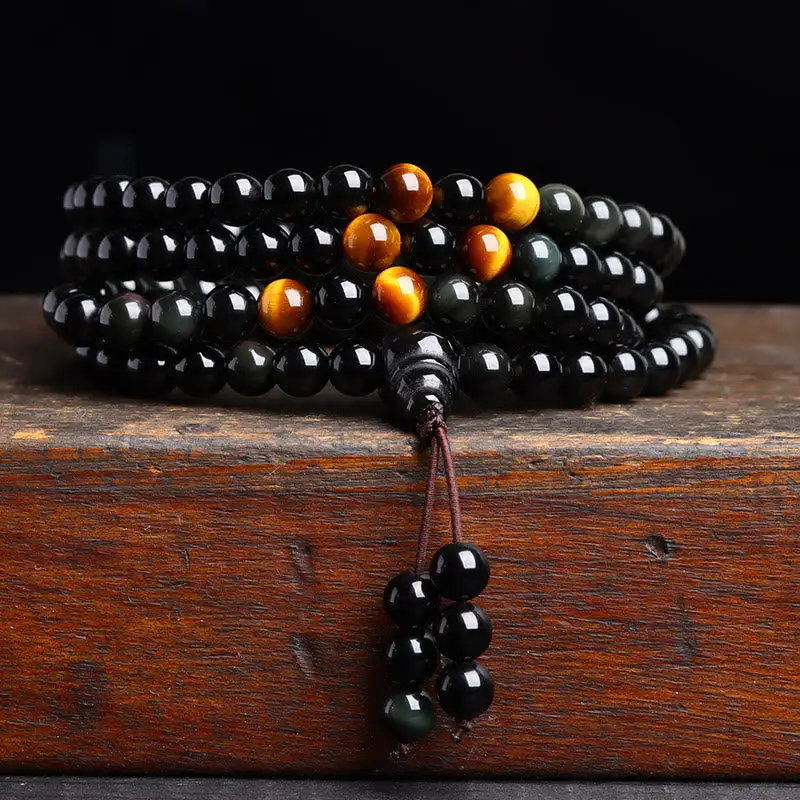 Beads Obsidian Lce Obsidian Fulfilment Mala Bracelet
