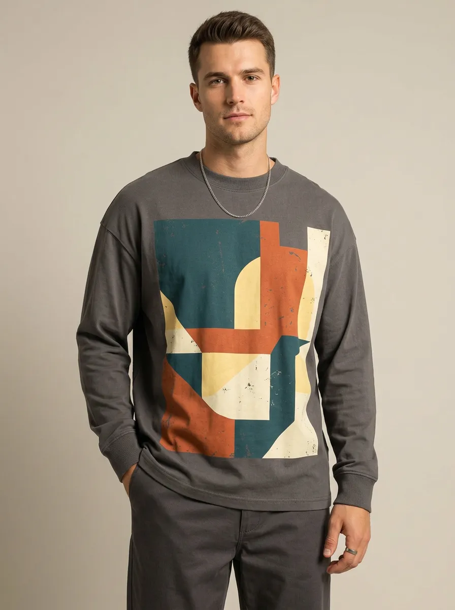 Men's Streamlined Style Refined Look Long Sleeve Top