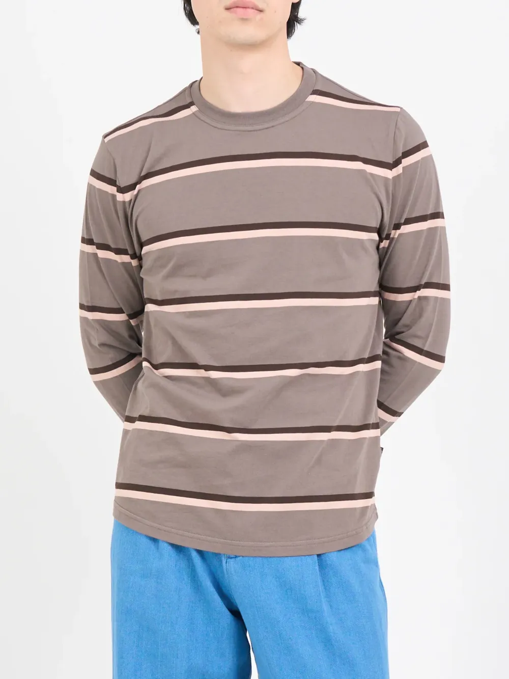 Brown Crew Neck Long Sleeve T-Shirt