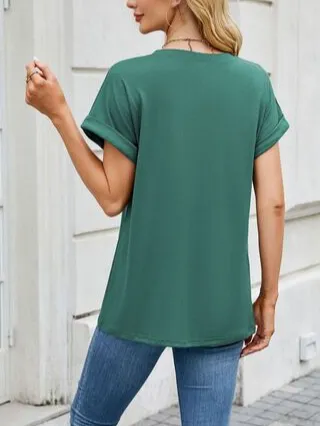 Textured Round-Neck Short-Sleeve T-Shirt