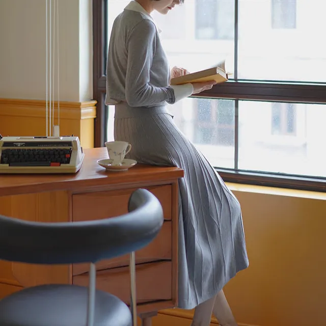 Classic Simple Everyday Casual Knit Skirt