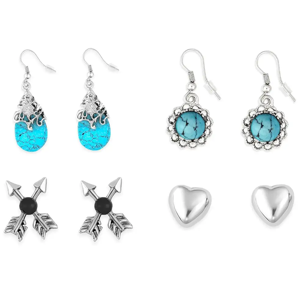 Playful Linear Artful Statement Earrings Set