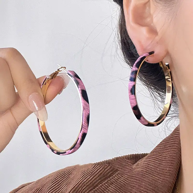 Vintage Leather Statement Earrings