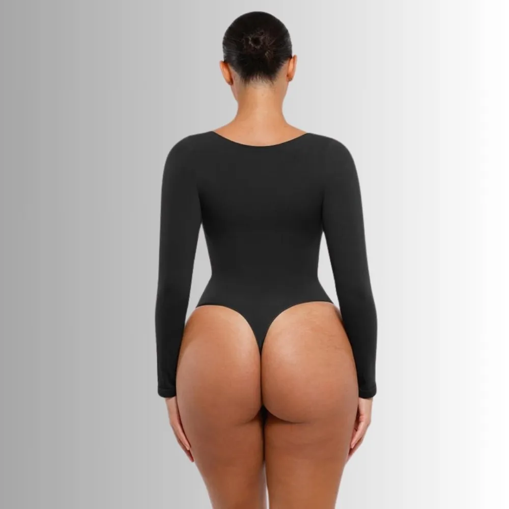 Open Bust Long Sleeve Shaping Bodysuit