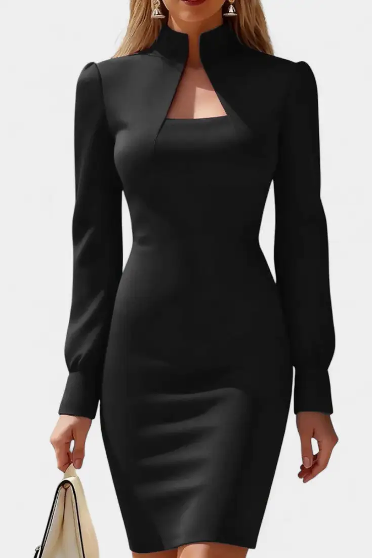 High-Neck Mini Dress