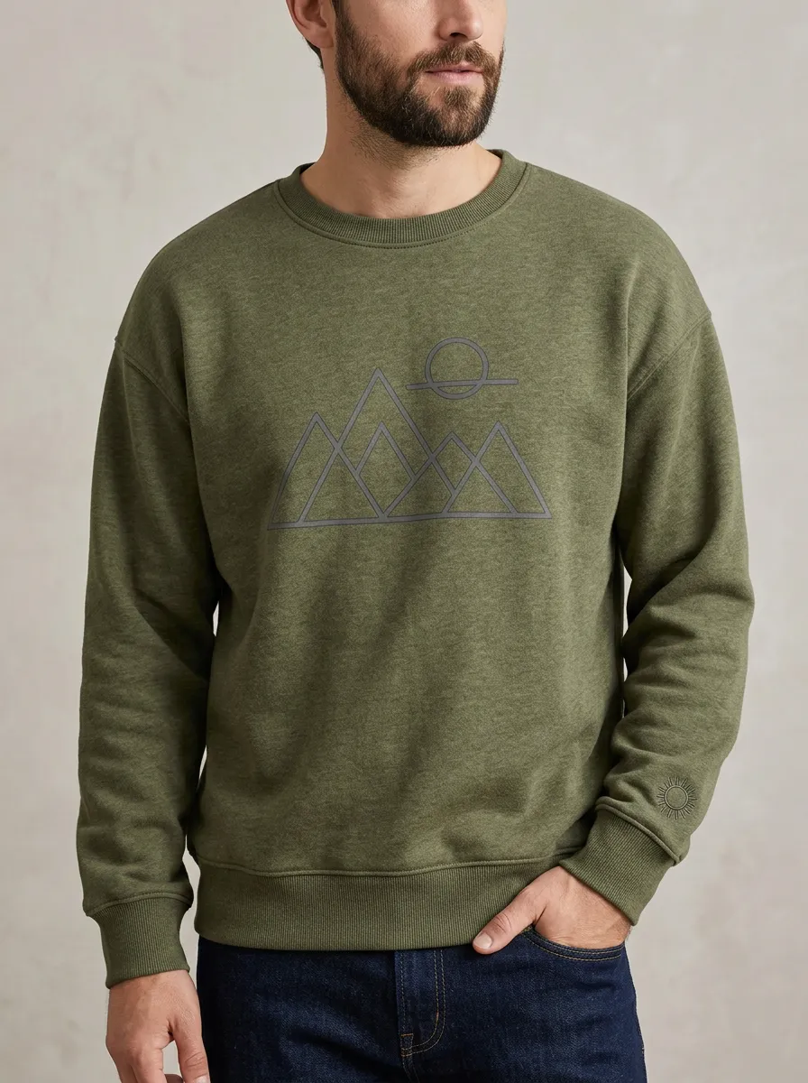 Men's Olive Green Sun Fleece Sweatshirt