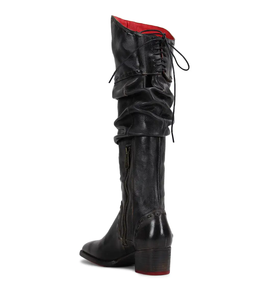 Ruched Contrast-Stitched Everyday Boots