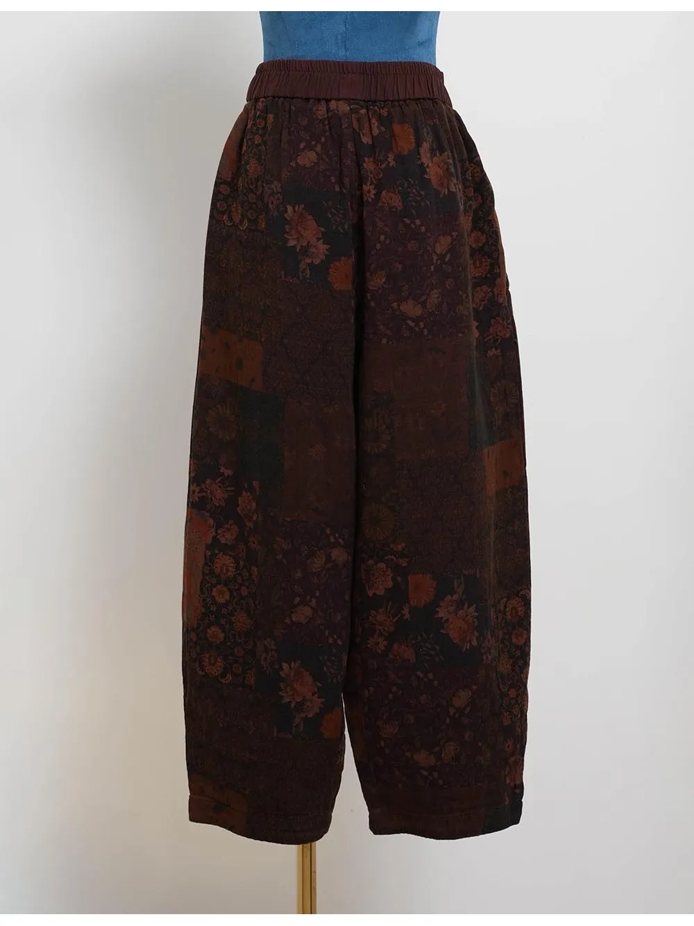 Boho Elastic Waist Barrel Leg Pants