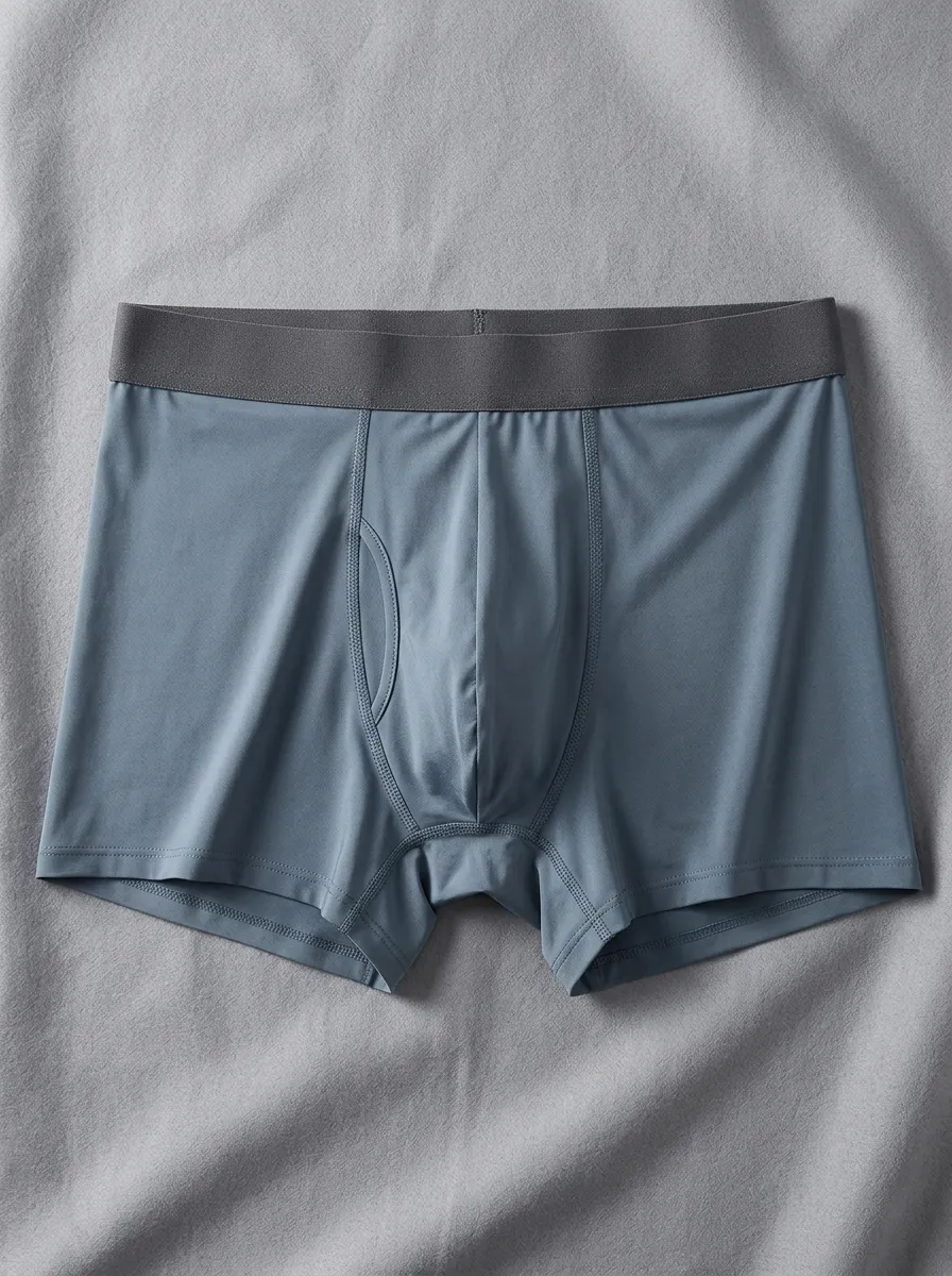 Men's Slate Blue Boxer Briefs with Contrast Waistband Boxer Briefs