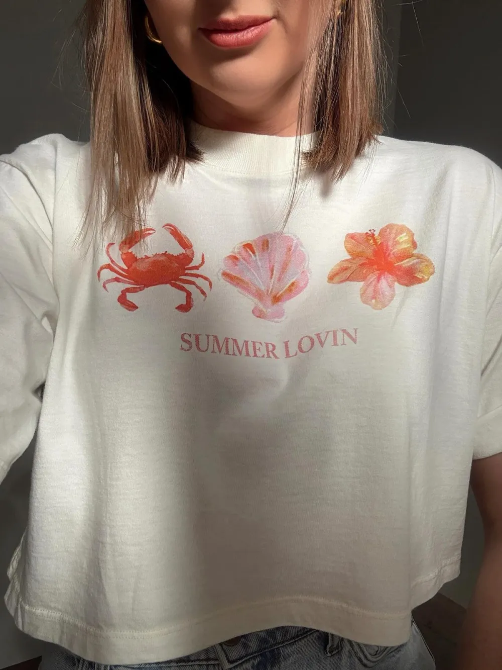 Graphic Crop Cotton Tee
