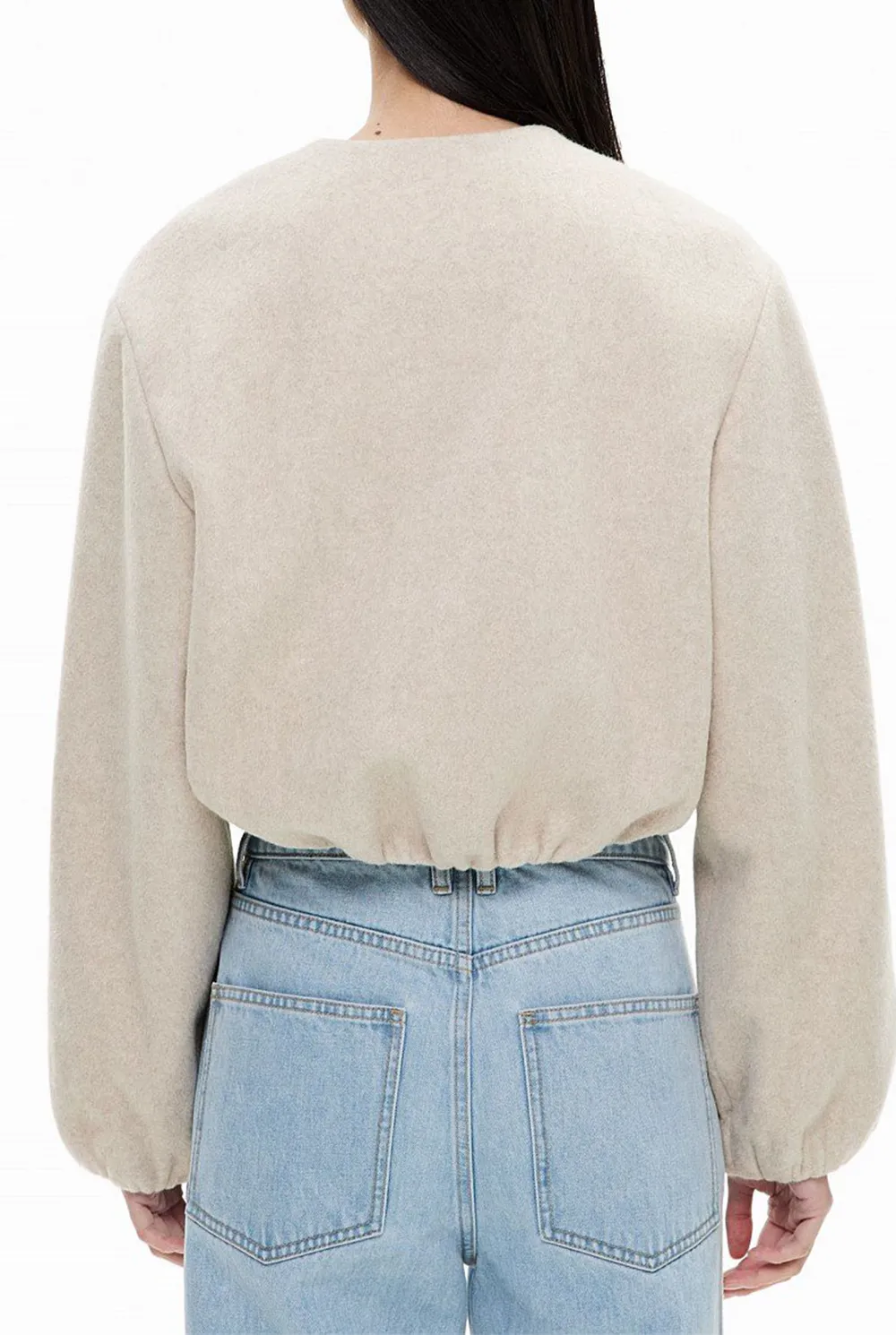 Fur Puff-Sleeve Jacket