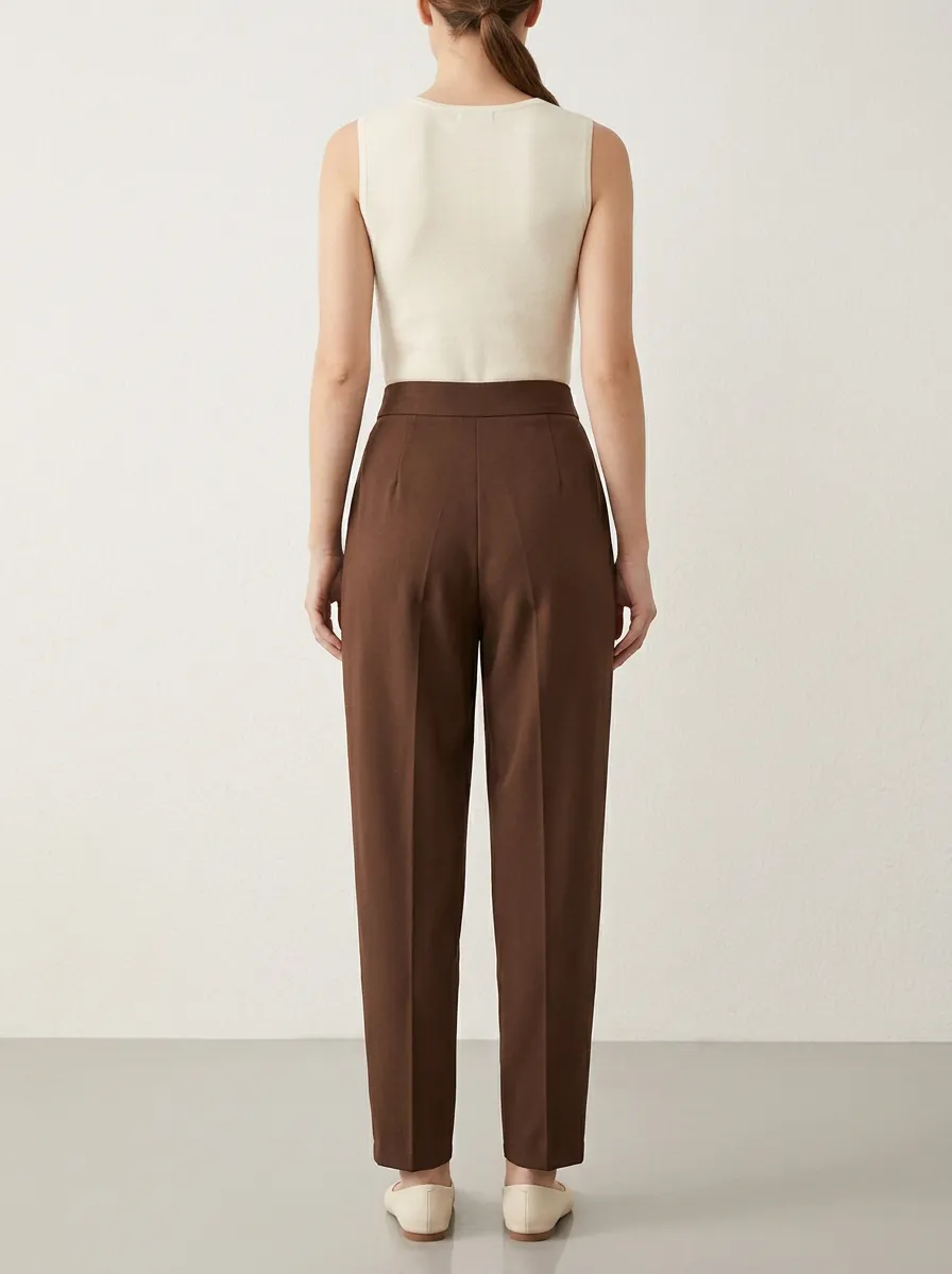 Women's Double-Pleat Tapered Trousers