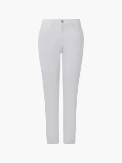 Slim Straight-Leg Stretch White Jeans