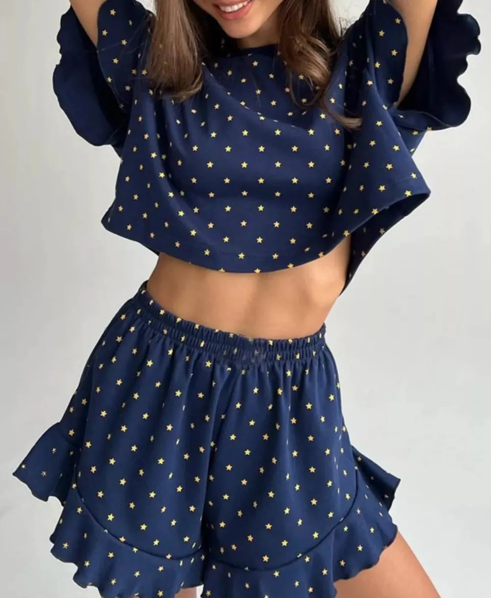 Wood Ear Edge Comfortable Everyday Pajama Set